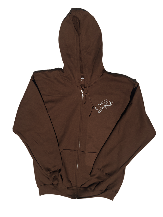 Espresso Brown Zip-Up Hoodie